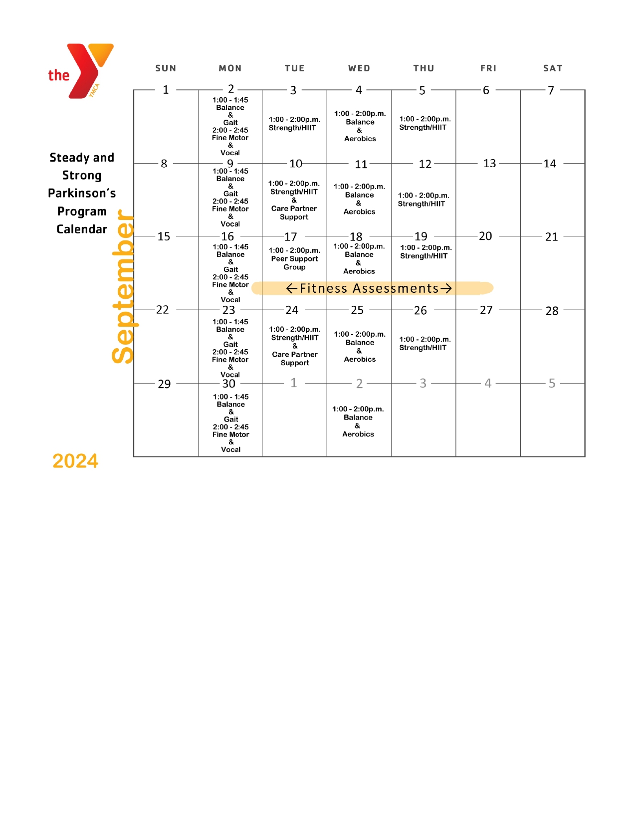 Steady and Strong Parkinson's Program Schedule